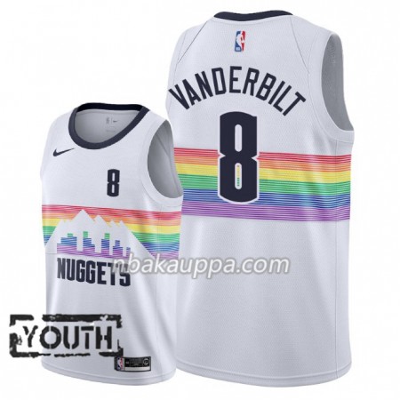 Denver Nuggets Jarred Vanderbilt 8 2018-19 Nike City Edition Valkoinen Pelipaidat Swingman - Lasten